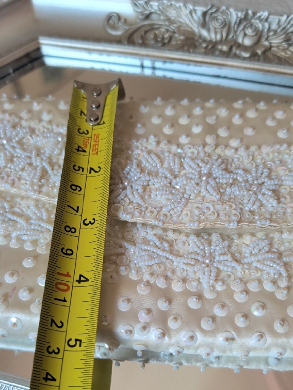 Elegant Ivory Beaded Wall Panel - Decorative Home Accent - Picture 4 of 6
